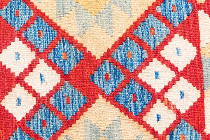 3' 5 x 7' Hand Woven Kilim Maymana Wool Runner Rug