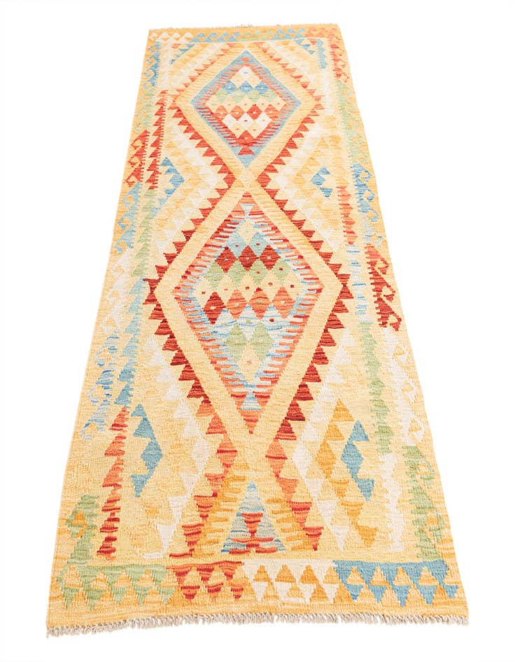 Detail image of 3' 5 x 6' 8  Hand Woven Kilim Maymana Wool Runner Rug