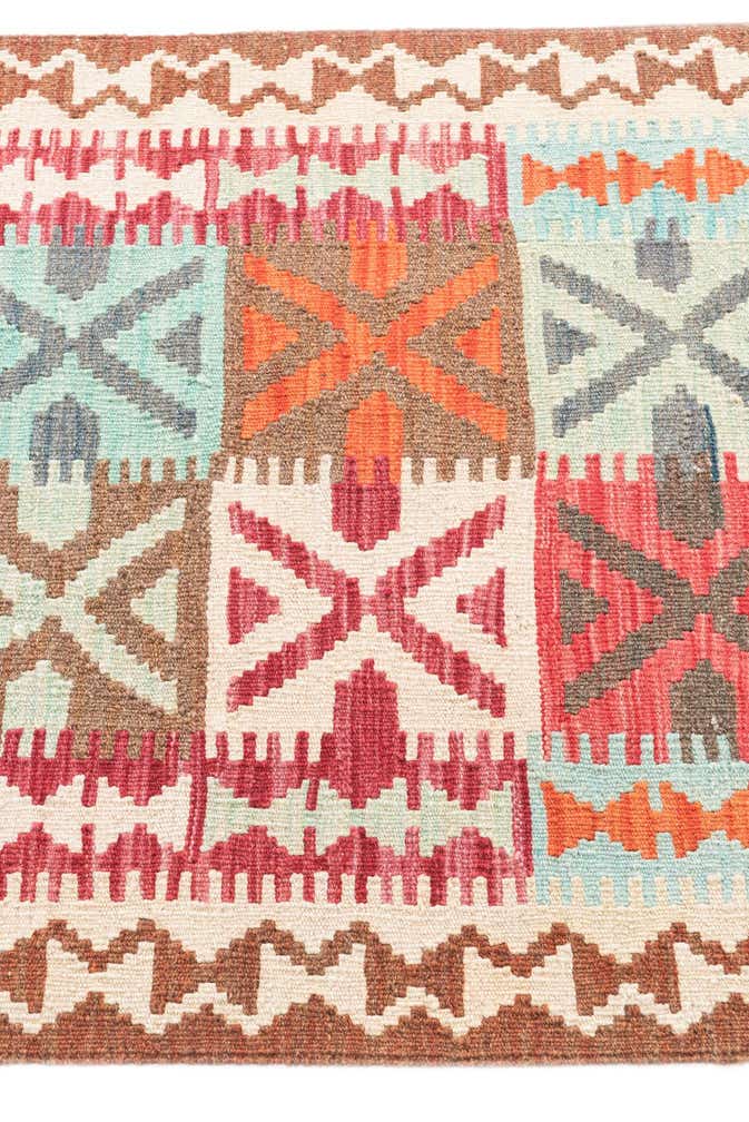 2' 8 x 9' 9 Hand Woven Kilim Maymana Wool Runner Rug