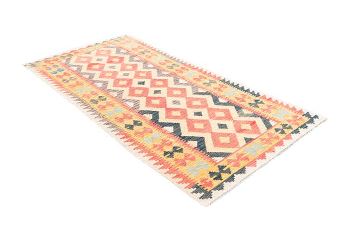 3' 3 x 6' 6 Hand Woven Kilim Maymana Wool Runner Rug