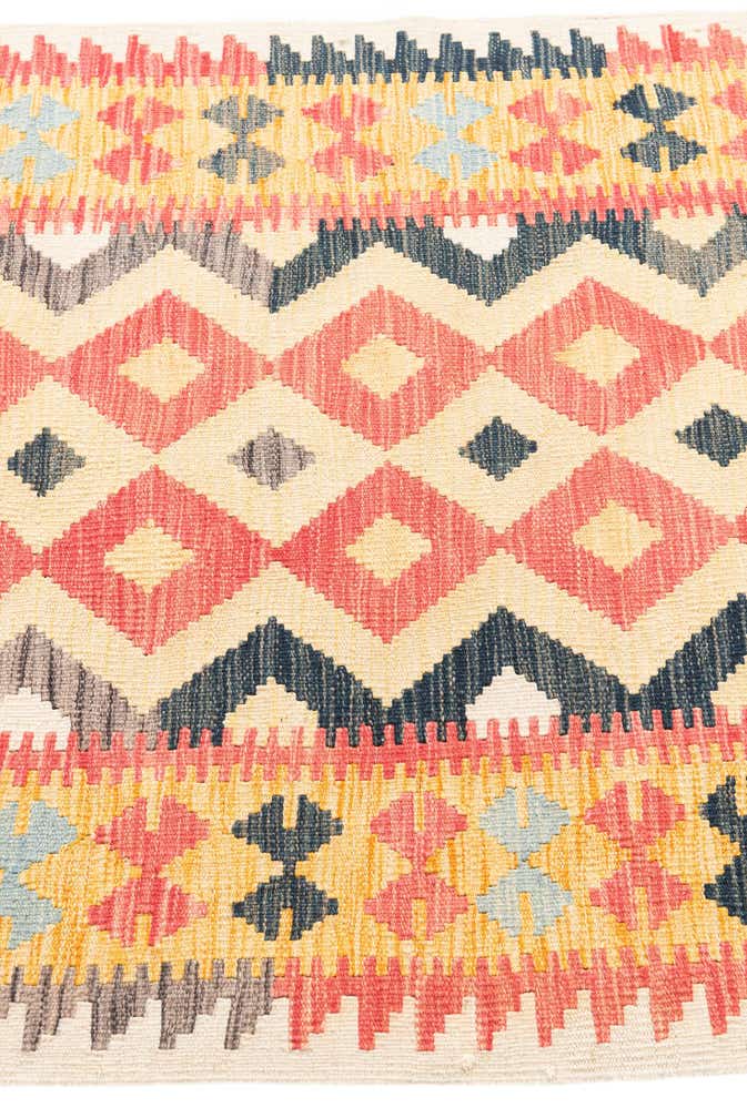 3' 3 x 6' 6 Hand Woven Kilim Maymana Wool Runner Rug