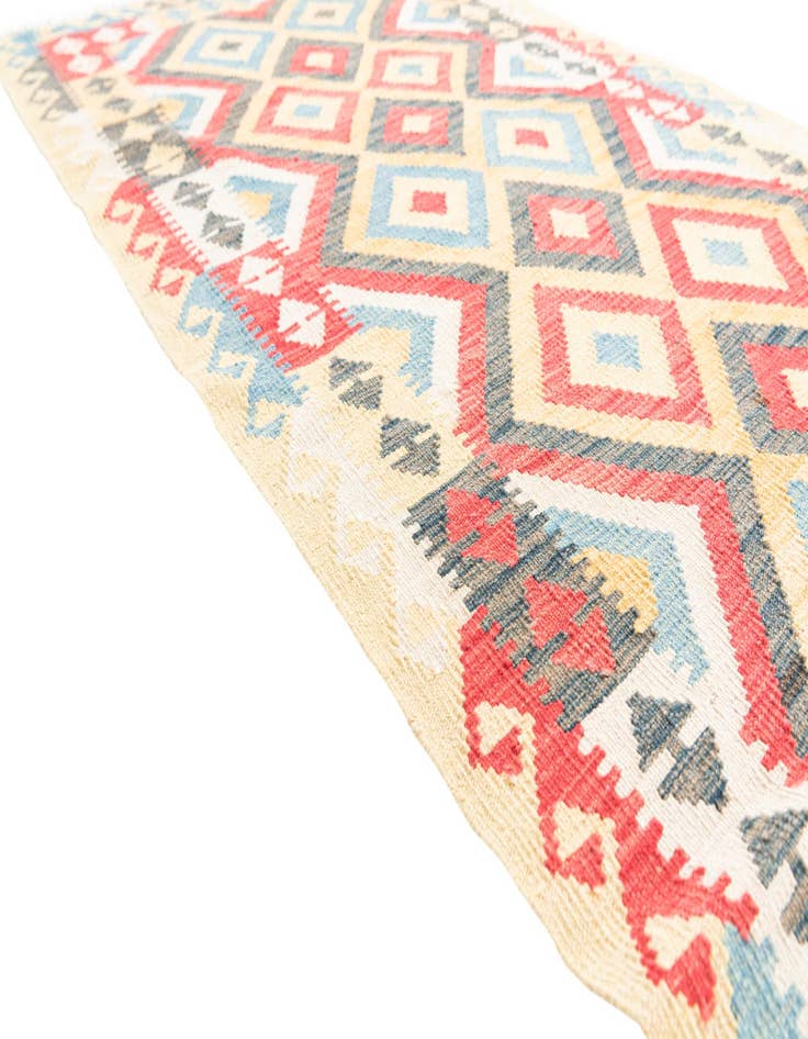 Detail image of 3' 4 x 6' 7  Hand Woven Kilim Maymana Wool Runner Rug