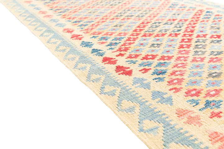 3' 5 x 6' 10 Hand Woven Kilim Maymana Wool Runner Rug