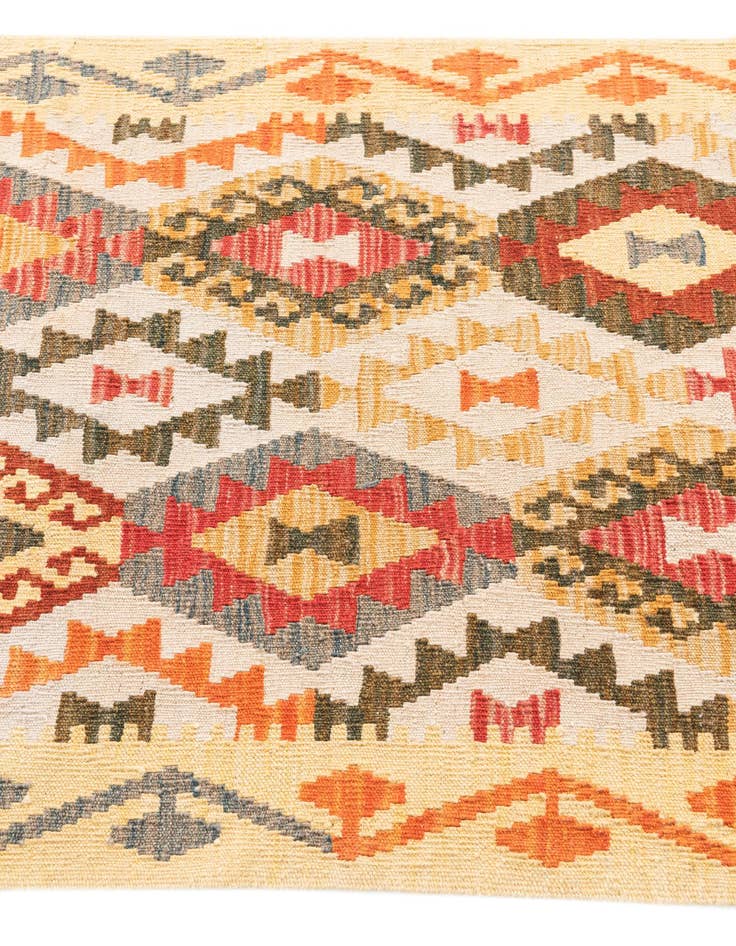 Detail image of 2' 9 x 9' 8  Hand Woven Kilim Maymana Wool Runner Rug