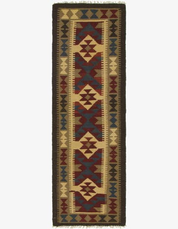2' x 6' 6 Hand Woven Kilim Maymana Wool Runner Rug