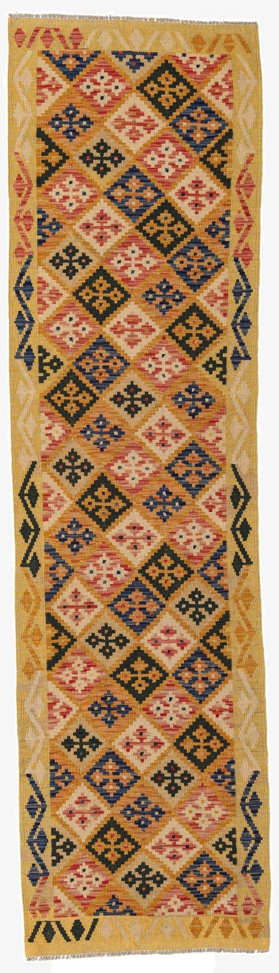 2' 7 x 9' 10  Hand Woven Kilim Maymana Wool Runner Rug