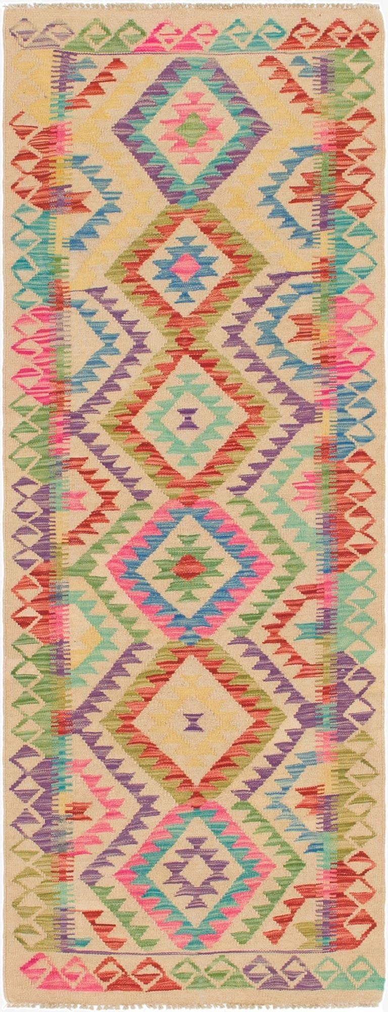 2' 3 x 6' 5  Hand Woven Kilim Maymana Wool Runner Rug
