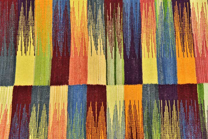 2' 6 x 7' 9 Hand Woven Kilim Modern Wool Runner Rug