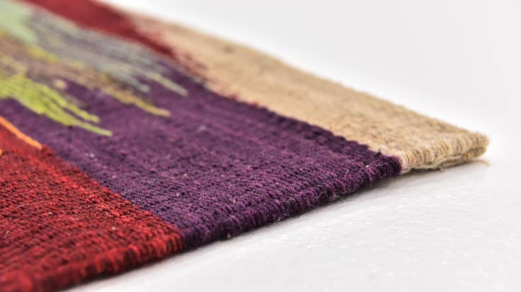 Detail image of 2' 6 x 7' 9 Hand Woven Kilim Modern Wool Runner Rug