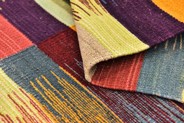 2' 6 x 7' 9 Hand Woven Kilim Modern Wool Runner Rug