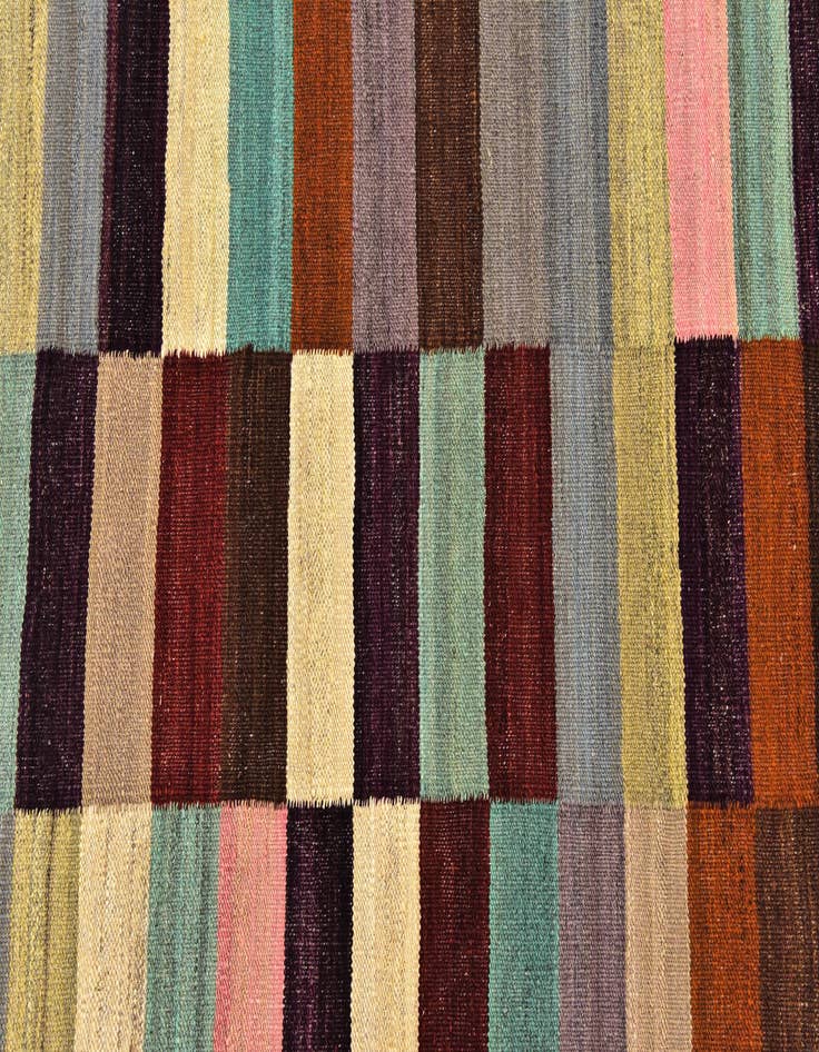 Detail image of 2' 8 x 9' 9  Hand Woven Kilim Modern Wool Runner Rug
