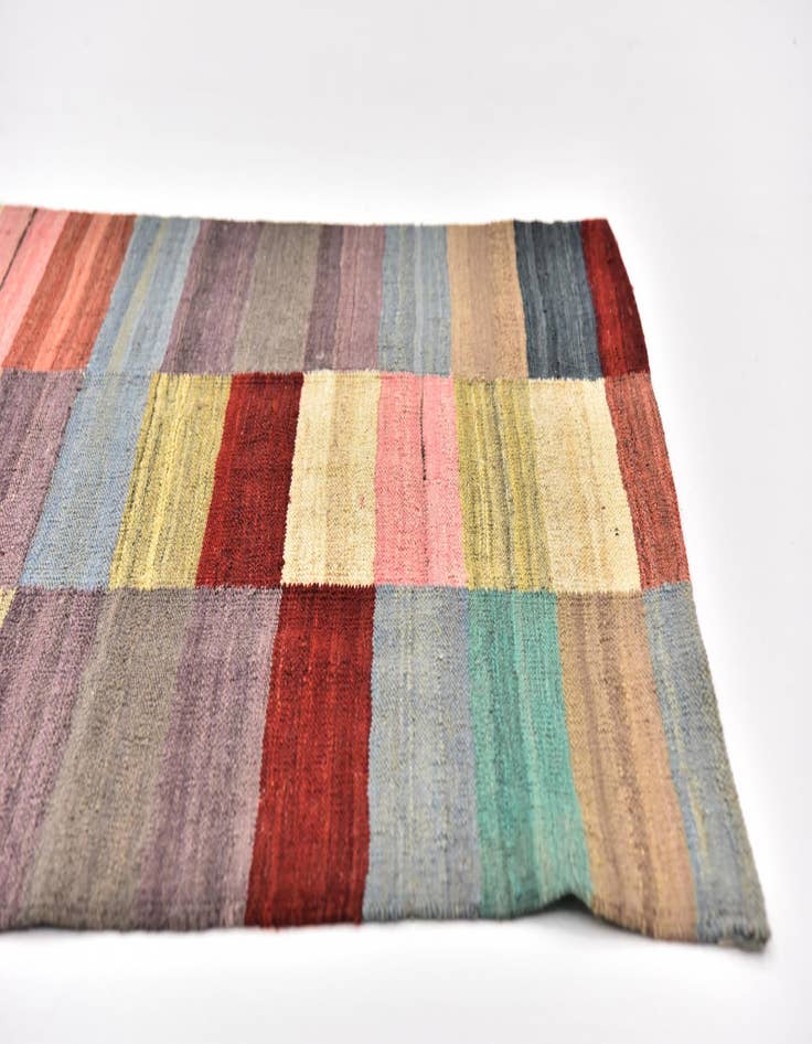 Detail image of 2' 8 x 9' 9  Hand Woven Kilim Modern Wool Runner Rug
