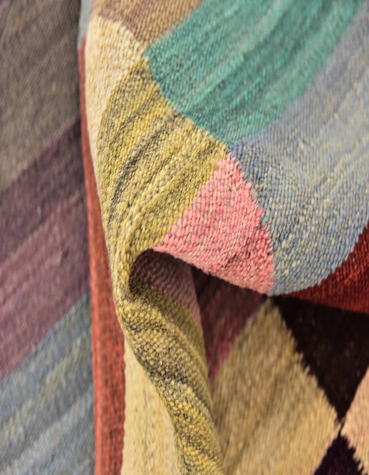 Detail image of 2' 8 x 9' 9  Hand Woven Kilim Modern Wool Runner Rug