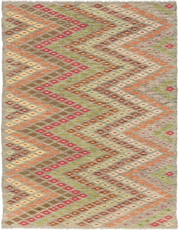 Detail image of 3' x 9' 8 Hand Woven Kilim Modern Wool Runner Rug