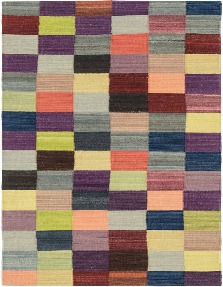 Detail image of 2' 9 x 6' 7 Hand Woven Kilim Modern Wool Runner Rug
