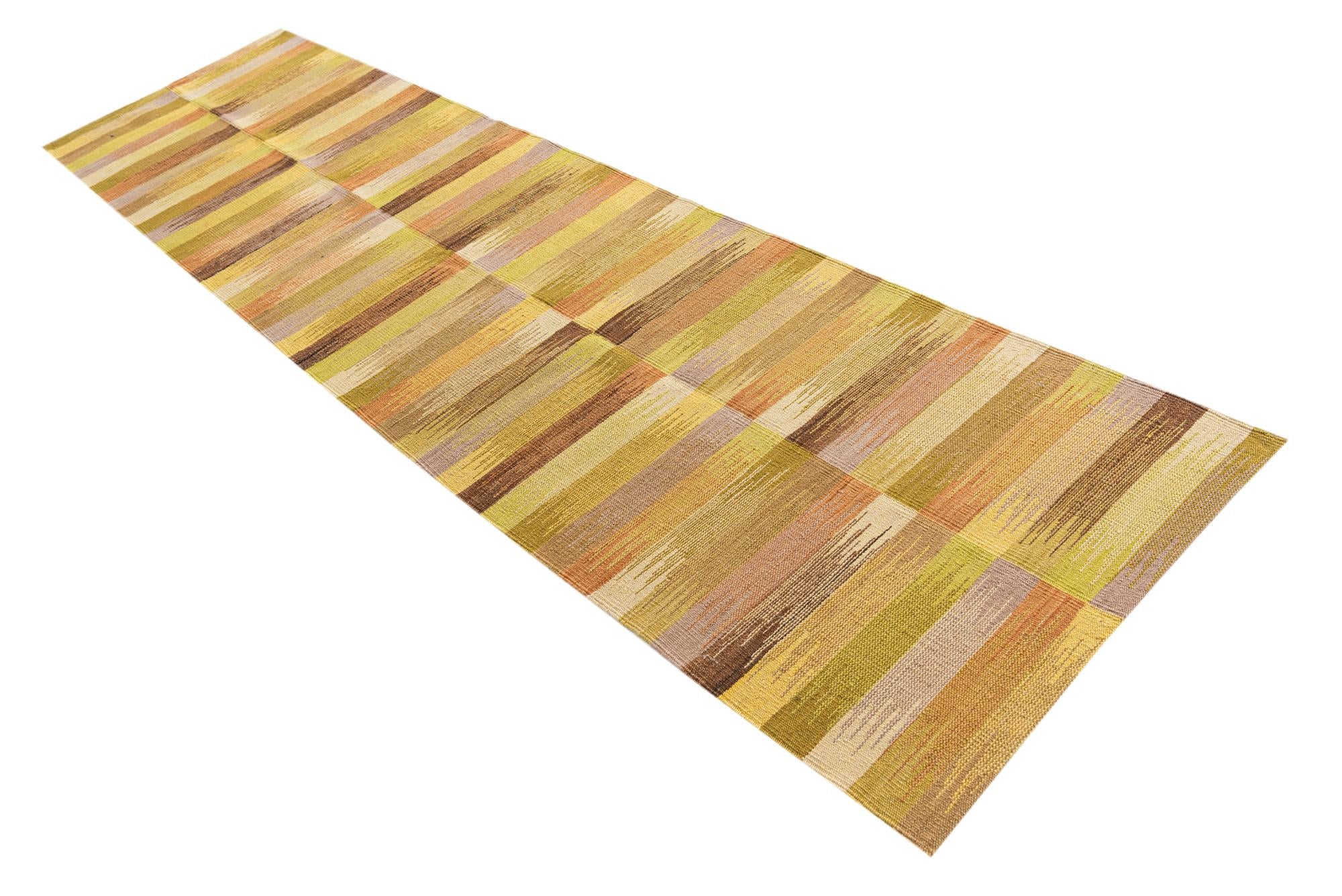2' 6 x 9' 8 Hand Woven Kilim Modern Wool Runner Rug