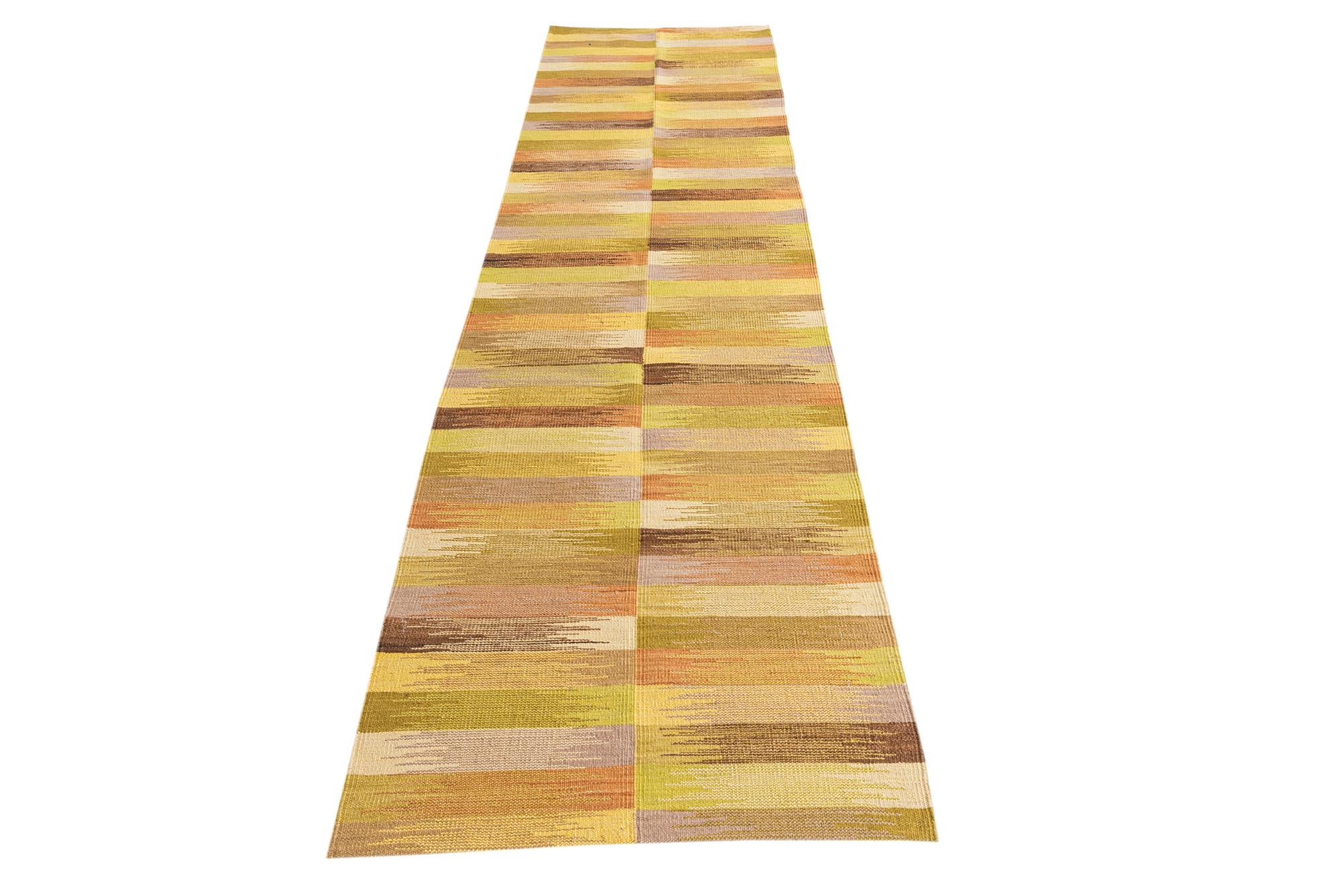 2' 6 x 9' 8 Hand Woven Kilim Modern Wool Runner Rug