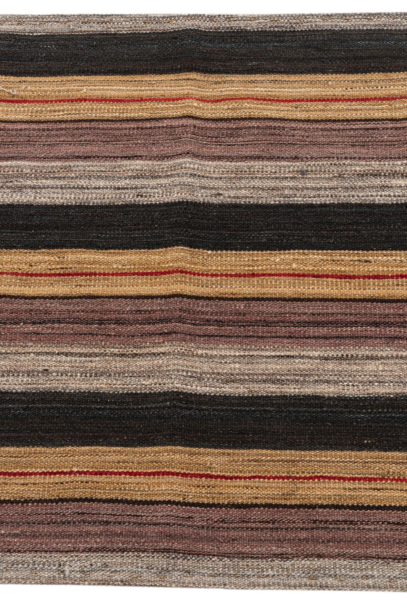 2' 8 x 9' 4 Hand Woven Kilim Modern Wool Runner Rug
