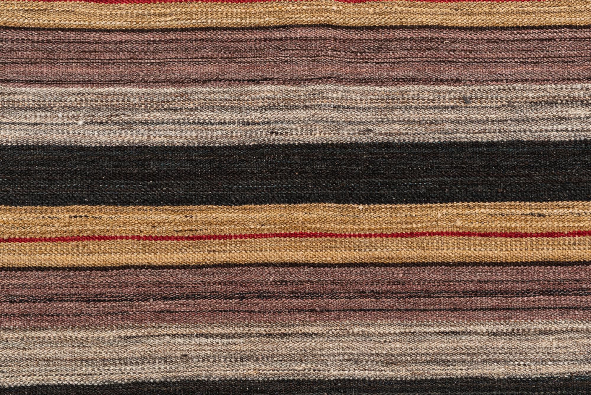 2' 8 x 9' 4 Hand Woven Kilim Modern Wool Runner Rug
