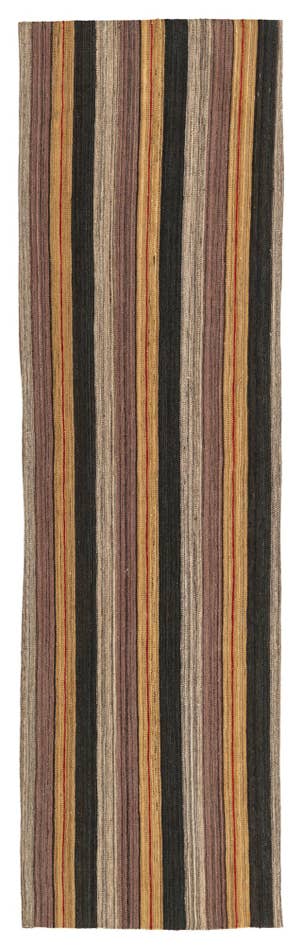 Detail image of 2' 8 x 9' 4 Hand Woven Kilim Modern Wool Runner Rug