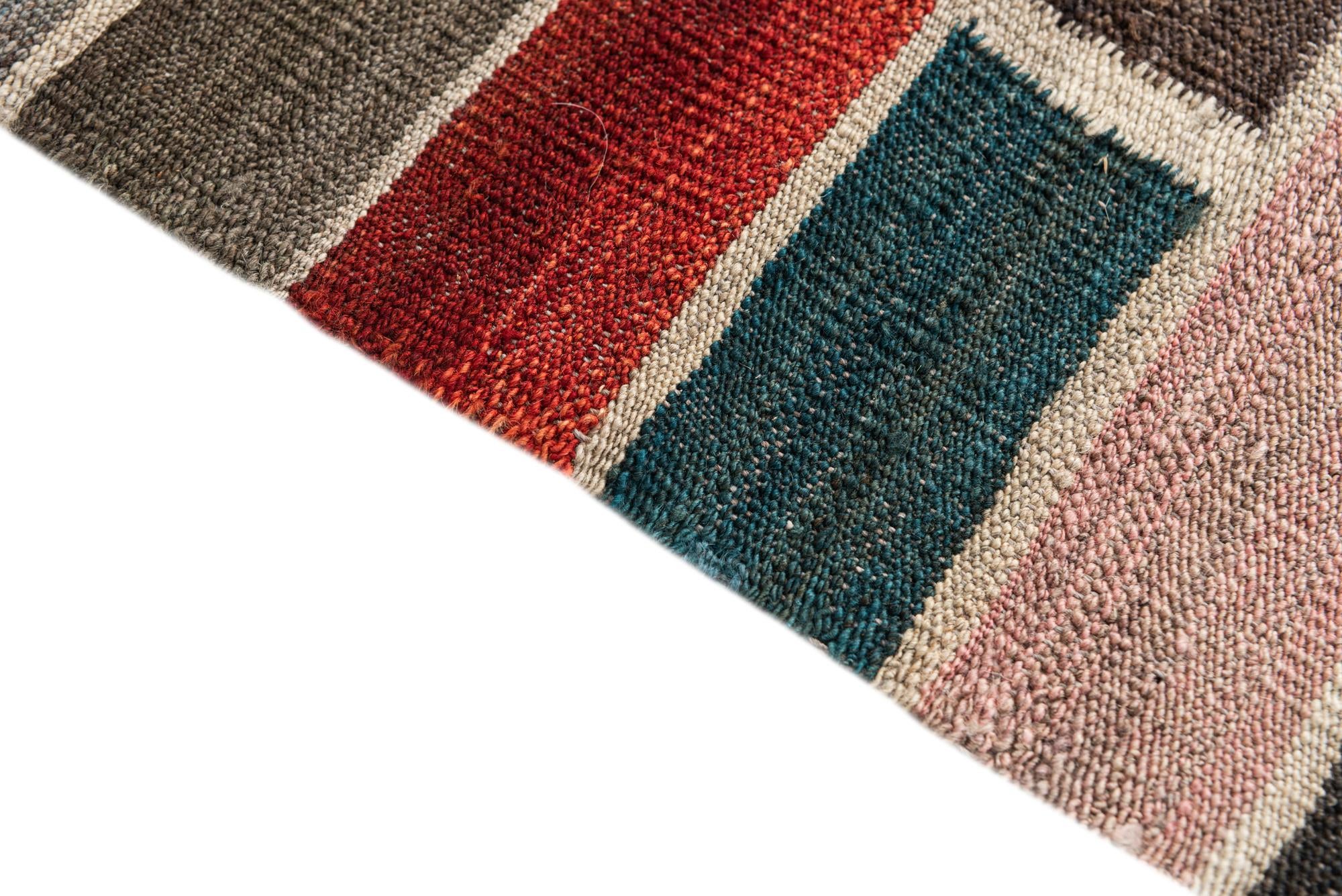2' 6 x 9' 7 Hand Woven Kilim Modern Wool Runner Rug