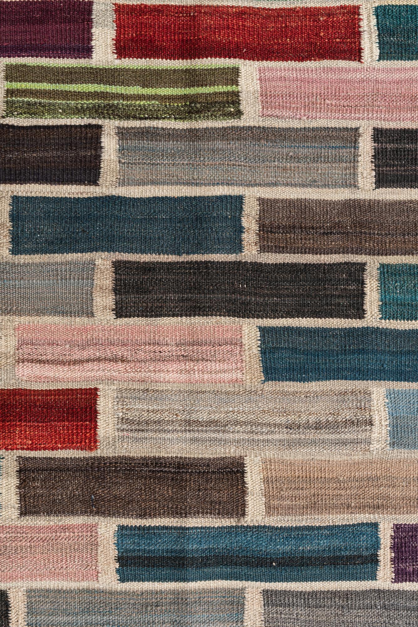 2' 6 x 9' 7 Hand Woven Kilim Modern Wool Runner Rug