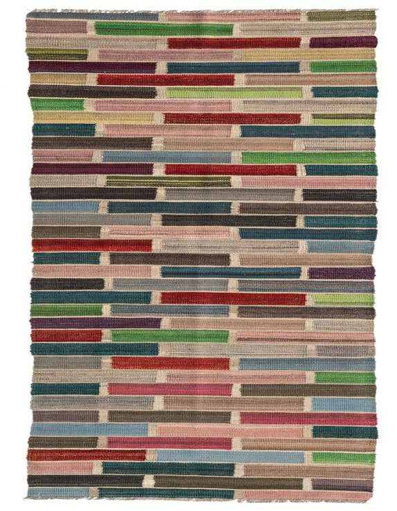 Detail image of 2' 6 x 9' 7 Hand Woven Kilim Modern Wool Runner Rug