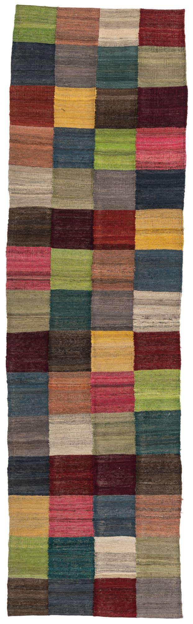 2' 9 x 9' 8 Hand Woven Kilim Modern Wool Runner Rug
