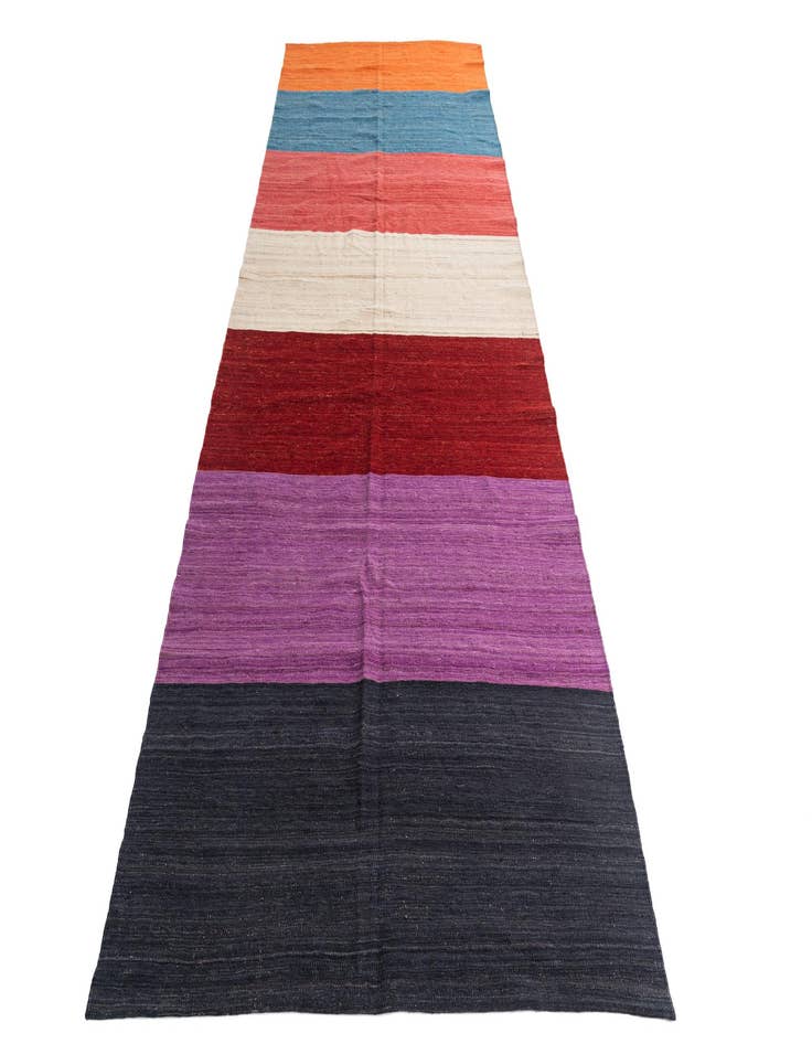 Detail image of 5' x 13' 4  Hand Woven Kilim Modern Wool Runner Rug