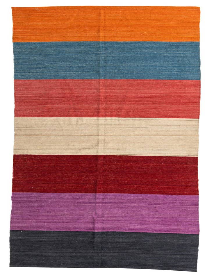 Detail image of 5' x 13' 4 Hand Woven Kilim Modern Wool Runner Rug