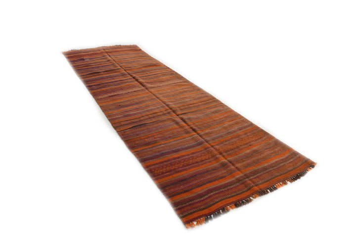 Detail image of 3' 9 x 11' Hand Woven Kilim Modern Wool Runner Rug