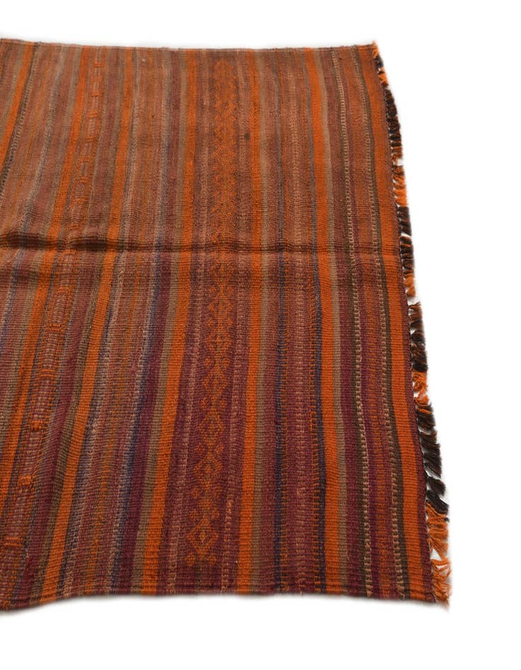 Detail image of 3' 9 x 11'  Hand Woven Kilim Modern Wool Runner Rug
