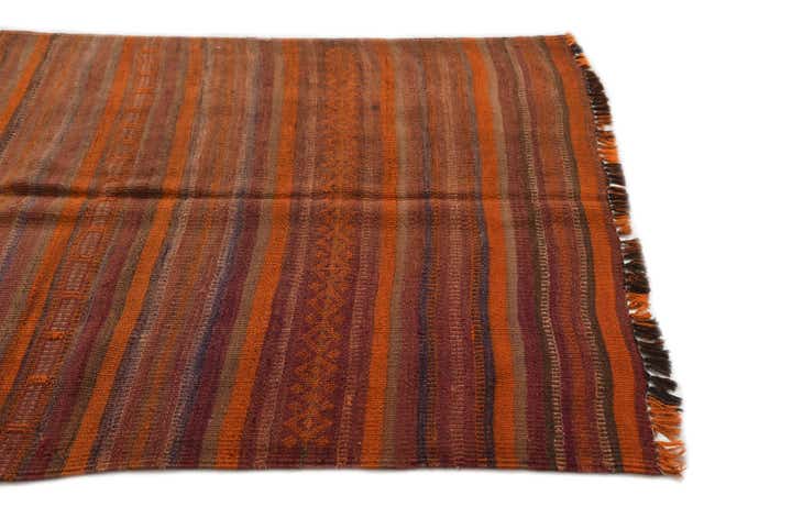 3' 9 x 11' Hand Woven Kilim Modern Wool Runner Rug