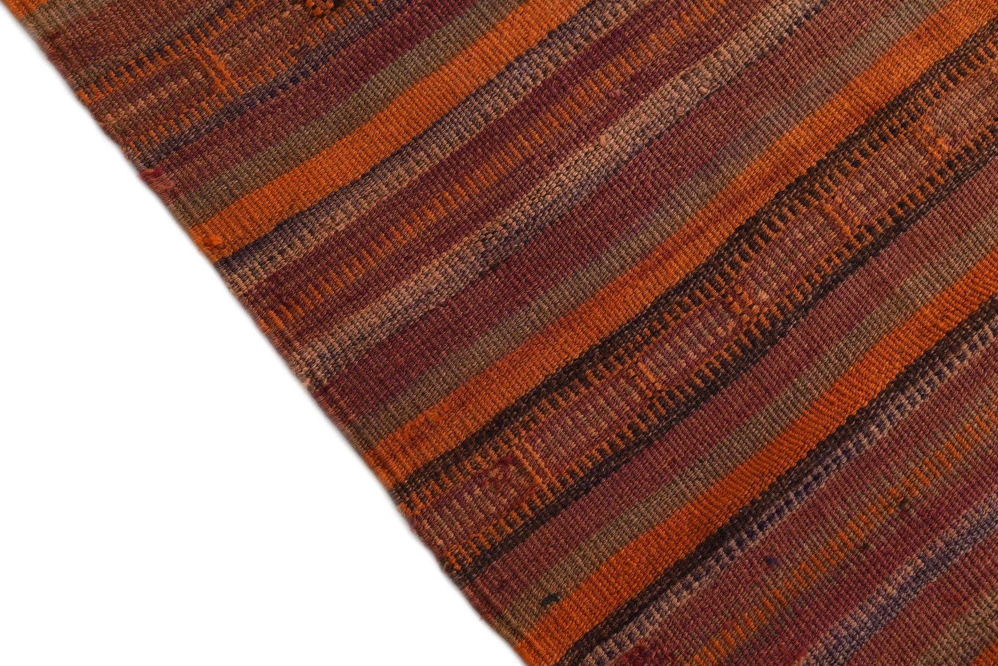 3' 9 x 11' Hand Woven Kilim Modern Wool Runner Rug