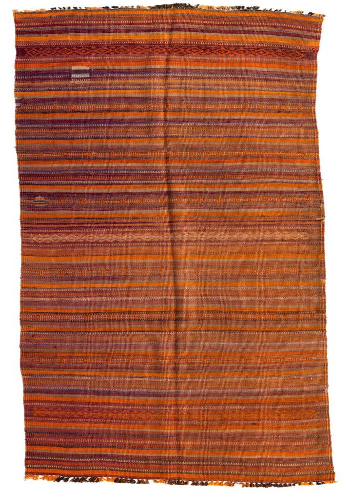3' 9 x 11' Hand Woven Kilim Modern Wool Runner Rug