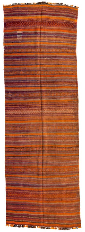 Detail image of 3' 9 x 11' Hand Woven Kilim Modern Wool Runner Rug
