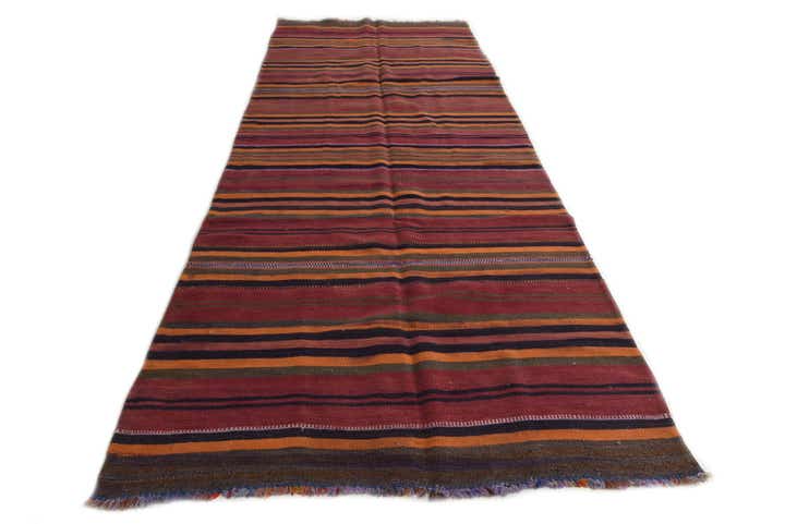 3' 10 x 11' Hand Woven Kilim Modern Wool Runner Rug
