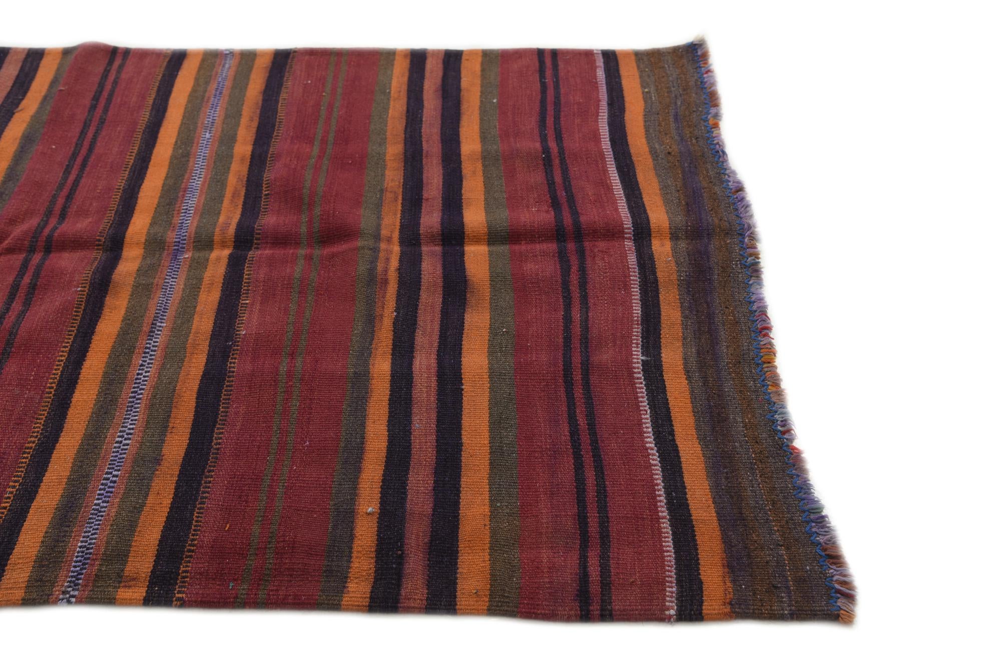 3' 10 x 11' Hand Woven Kilim Modern Wool Runner Rug