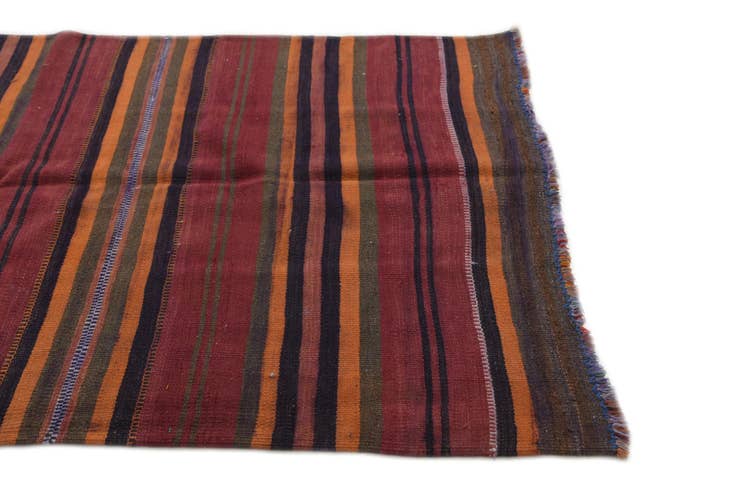 Detail image of 3' 10 x 11' Hand Woven Kilim Modern Wool Runner Rug