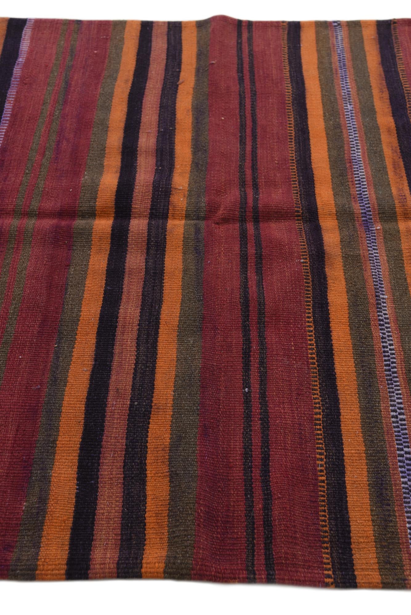 3' 10 x 11' Hand Woven Kilim Modern Wool Runner Rug