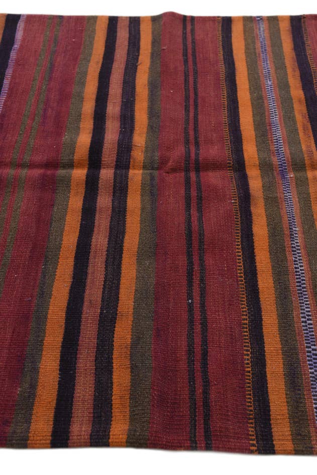 Detail image of 3' 10 x 11' Hand Woven Kilim Modern Wool Runner Rug