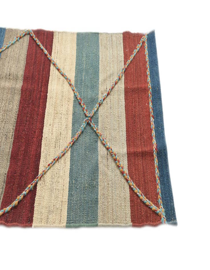 Detail image of 2' 7 x 9' 7 Hand Woven Kilim Modern Wool Runner Rug