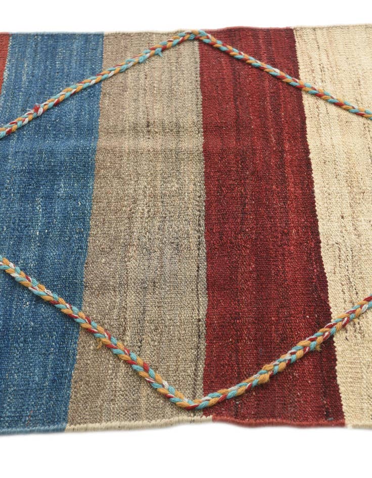 Detail image of 2' 7 x 9' 7 Hand Woven Kilim Modern Wool Runner Rug