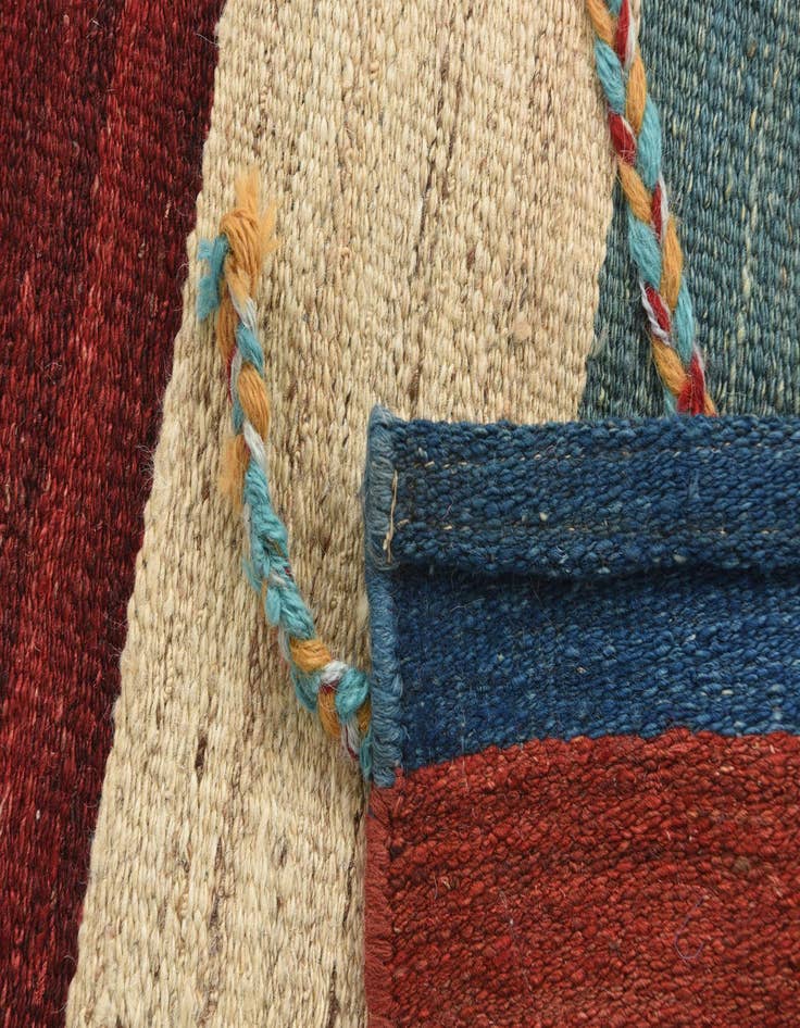 Detail image of 2' 7 x 9' 7 Hand Woven Kilim Modern Wool Runner Rug