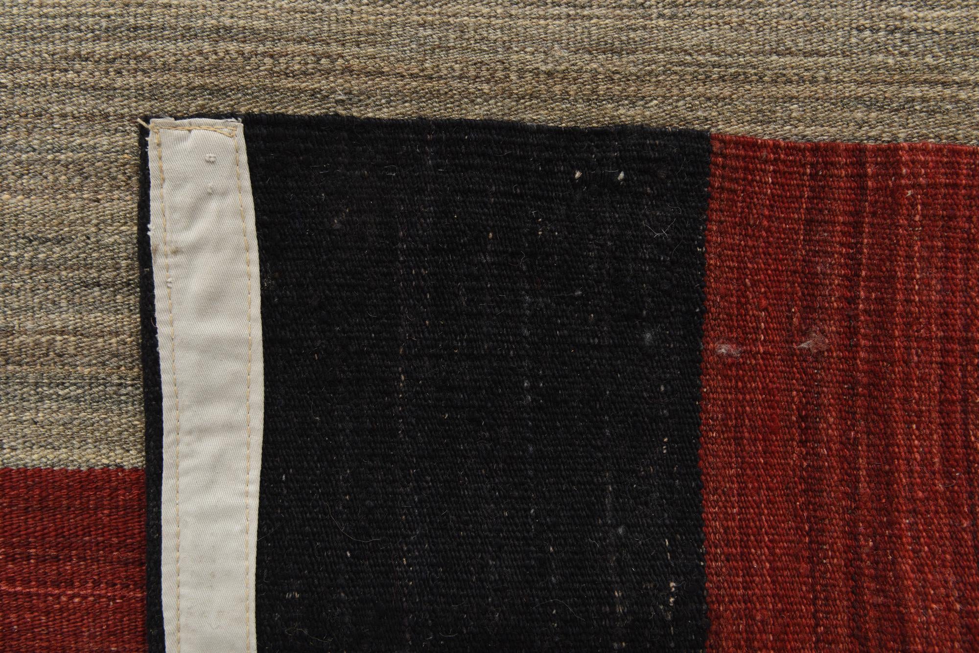 6' x 12' 6 Hand Woven Kilim Modern Wool Runner Rug