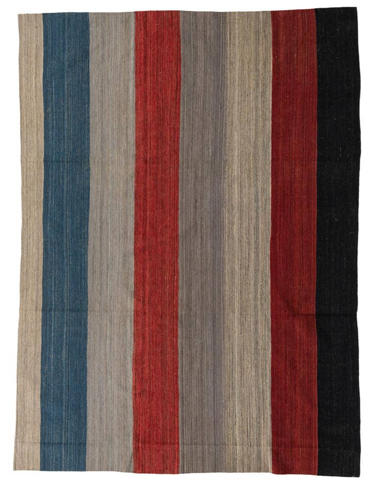 Detail image of 6' x 12' 6 Hand Woven Kilim Modern Wool Runner Rug