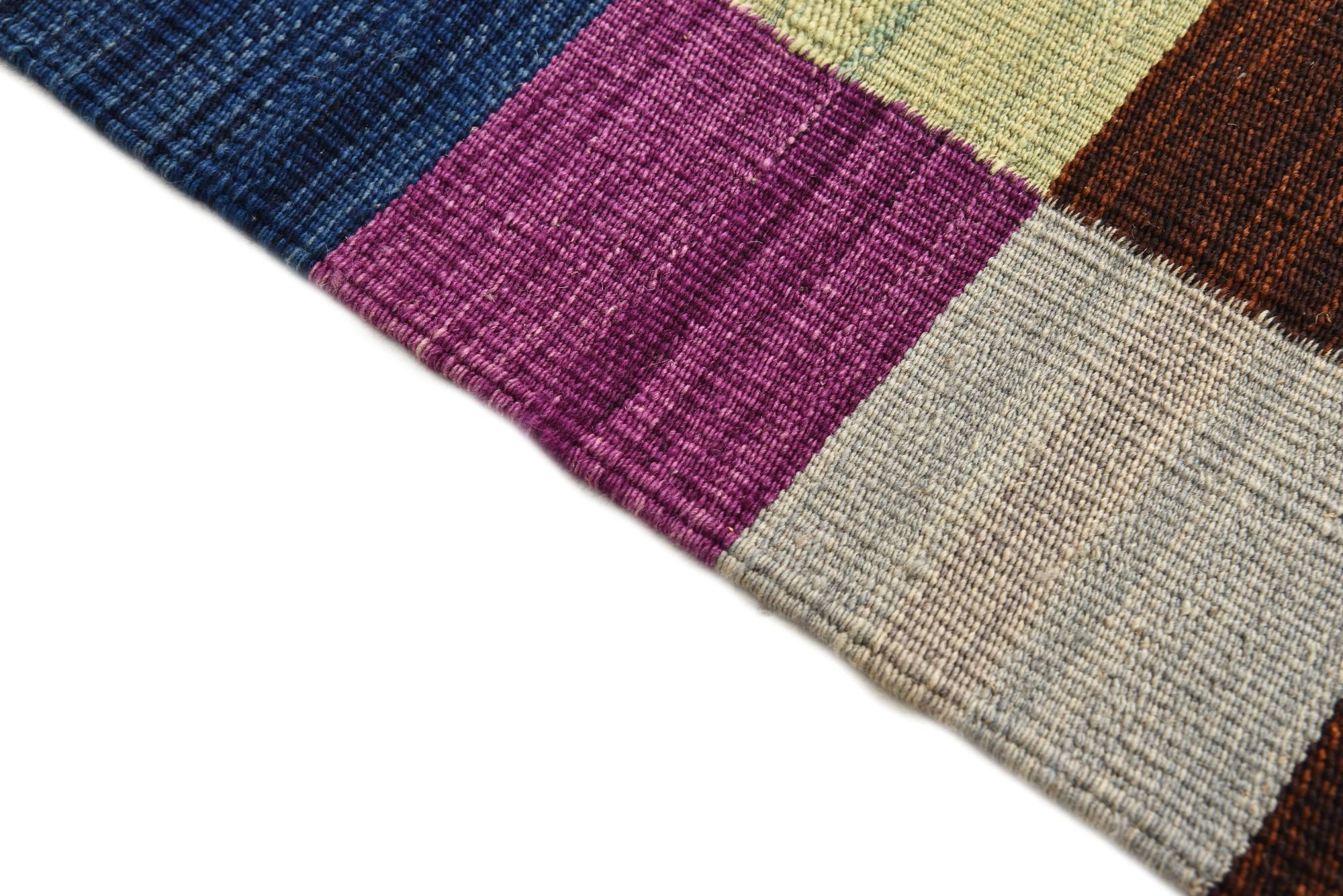 2' 9 x 6' 8 Hand Woven Kilim Modern Wool Runner Rug
