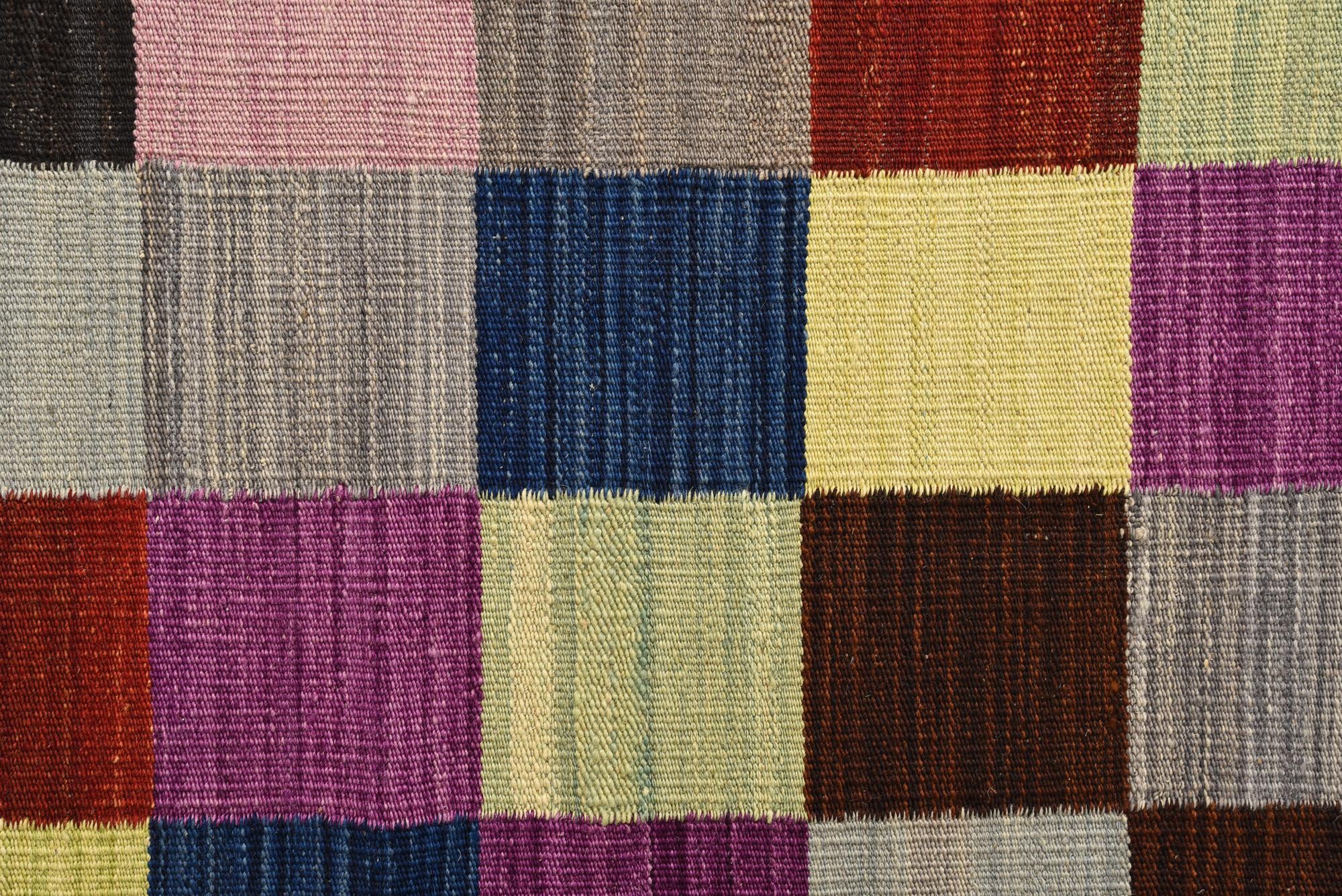 2' 9 x 6' 8 Hand Woven Kilim Modern Wool Runner Rug