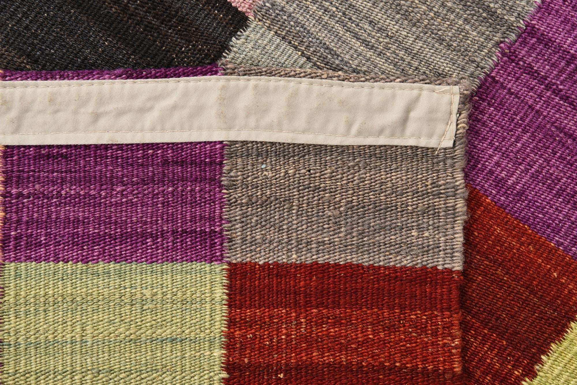 2' 9 x 6' 8 Hand Woven Kilim Modern Wool Runner Rug