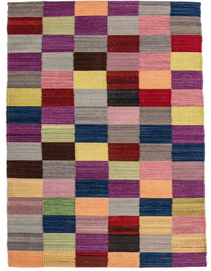 Detail image of 2' 9 x 6' 8 Hand Woven Kilim Modern Wool Runner Rug